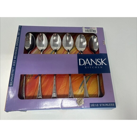 Dansk Other - Dansk Silhoutte Iced Tea Ice Beverage Spoons Stainless Steel Flatware Set of 6